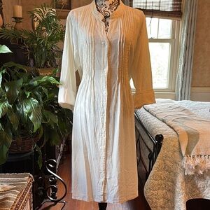 Elegant Cream Button-Down Cotton Dress Size 2X NWT